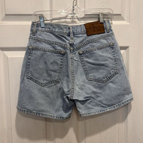 Calvin Klein Shorts VTG 90s Light Blue Wash Classic Fit Button Fly Made USA 7/M - Picture 5 of 10